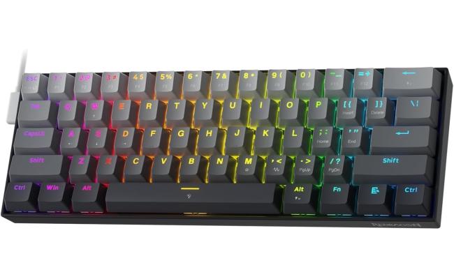 Redragon FIZZ K617GGB Magnetic Switch Rapid Trigger Gaming Keyboard, 60% Wired Mechanical Keyboard w/ 8k Hz Polling Rate(0.1ms), Hyper-Fast 0.2mm Actuation Custom Switch Adjustable via Software - Misty Grey